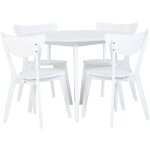 Ensemble salle  manger complte table ronde et 4 chaises blanche au design rtro et scandinave pour ...