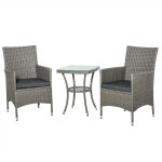 Outsunny - ensemble salon de jardin 2 places : 2 fauteuils et table basse plateau verre trempé résine ... Outsunny - ensemble salon de jardin 2 places : 2 fauteuils et table basse plateau verre trempé résine ...