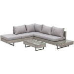 Outsunny - ensemble salon de jardin d'angle 5 places design contemporain coussins d�houssables table ...