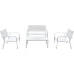 Lifeingarden - ensemble de salon de jardin arbus avec deux chaises canape' table basse en me'tal peint ...