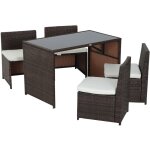 Outsunny - ensemble salon de jardin encastrable 4 chaises monoblocs avec coussins déhoussables et table ... Outsunny - ensemble salon de jardin encastrable 4 chaises monoblocs avec coussins déhoussables et table ...