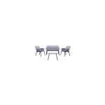 Bica - ensemble de salon de jardin luxor avec deux fauteuils un canape' et une table basse en polypropyle'ne ...
