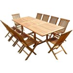 C&l jardin - ensemble salon de jardin en teck aspect huil aedan 10 chaises jumak