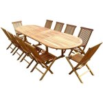 C&l jardin - ensemble salon de jardin en teck aspect huilé haasi 10 chaises jumak C&l jardin - ensemble salon de jardin en teck aspect huilé haasi 10 chaises jumak