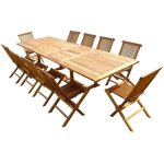 C&l jardin - ensemble salon de jardin en teck aspect huilé kaloa 10 chaises jumak C&l jardin - ensemble salon de jardin en teck aspect huilé kaloa 10 chaises jumak