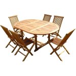 C&l jardin - ensemble salon de jardin en teck aspect huil� sentak 6 chaises jumak