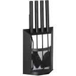 Ensemble serviteur de chemin�e 5 pi�ces acier accessoire pelle balai support tisonnier pince, vintage, ...