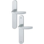 Ensemble sur grandes plaques new york - d�cor : argent f1 - mod�le : bec de cane - hoppe