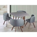 Deco in paris - ensemble table + 4 chaises encastrables grises flen