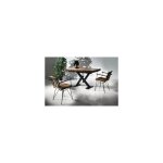Azura home design - ensemble table extensible 160 - 200 cm bois et mtal et 4 chaises marron paolina