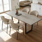 Jiexi - ensemble de table � rallonges et chaises, table rectangulaire en mdf de 130 � 170 cm(4 chaises, ...