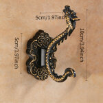 Ensemble de trois crochets chinois � finition antique repr�sentant un dragon, au style vintage avec fixations ...