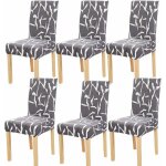 6 pi�ces housses de chaise de salle � manger housse de chaise extensible lavable �lastique amovible pour ...