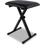 Ensoleille - banquette piano réglable style - x banc de piano noir hauteur ajustable pu acier Ensoleille - banquette piano réglable style - x banc de piano noir hauteur ajustable pu acier
