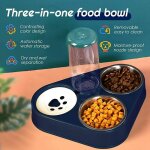 Double gamelle chat surleve, bol pour chat 3 en 1 en acier inoxydable anti - vomissements, bol pour ...