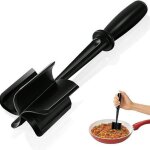 Ensoleille - hachoir � viande, ustensile de hachoir � hamburger, nylon professionnel r�sistant � la chaleur, ...