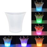 Seau � glace, 5l seau � champagne led design courbe couleur automatique, ip65 eau - ensoleill�