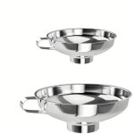 Entonnoir cuisine inox, entonnoir � col large avec poign�e, entonnoir � confiture et conserve, large ...