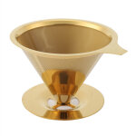 Entonnoir filtrant de la passoire de caf� en acier inoxydable golden verser sur le filtre � dripper � ...