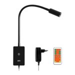 Lampe de lecture de spot led avec t�l�commande sans fil, luminaire applique murale flexible led dimmable ...
