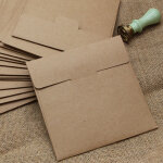 Enveloppes (10 pi�ces) papier kraft ancien / sans fen�tre - cd - 130 x 130 mm, enveloppes, fermer, nhd06 ...