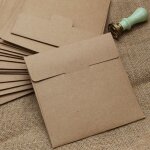 Enveloppes (10 pices) papier kraft ancien / sans fentre - cd - 130 x 130 mm, enveloppes, fermer, nhd06 ...