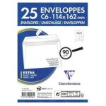 Enveloppe - clairefontaine - adh�clair - 114x162 mm - 90g - blanc - mixte