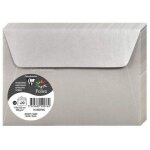 Enveloppe - clairefontaine - pollen - 120g - 114x162 mm - argent - paquet de 20