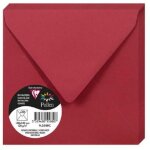 Enveloppe - clairefontaine - pollen - 120g - 140x140 mm - rouge groseille - paquet de 20
