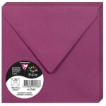 Enveloppe - clairefontaine - pollen - 140x140 mm - 120g - framboise - paquet de 20