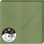 Enveloppes - carr� - 165x165mm - pollen - vert sauge - 20 unit�s - clairefontaine