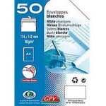Enveloppes - gpv - 80g - format 114x162mm - blanc