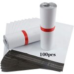 Enveloppe sac plastique expedition blanches opaques 100 emballage colis vetement sacs d'exp�dition courrier ...