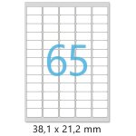 Lot de 100 planches a4 de 65 tiquettes multi - usages mini format 38, 1 x 21, 2 mm
