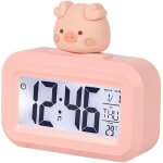 Eosnow horloge lectronique mignon dessin anim cran led alarme de bureau donnes temps calendrier tempratur ...