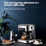Eosnow - machine  caf expresso 20 bars, 15 tasses, rservoir d'eau de 1, 6 l, 850 w, avec mousseur ...
