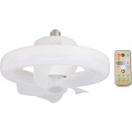 Eosnow ventilateur de plafond rotatif � 360 degr�s, lampe led r�glable e27, 5 pales, 48w, avec t�l�commande, ...