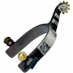 �perons de fer occidentaux avec d�coration de roue dent�e en maillechort et laiton