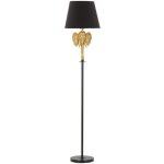 Epikasa - lampadaire lphant 1, polyrsine, mtal, papier, tissu, or, noir, 37x37x164 cm