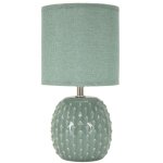 Epikasa - lampe  poser mf99, cramique, mtal, tissu, bleu, 14x14x27 cm
