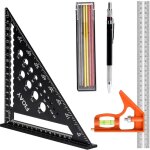 Equerre menuisier 180mm, rgle d'angle de combinaison 300mm, equerre charpentier avec niveau  bulle ...