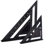 Equerre menuisier multifonctions 18cm et 30cm, triangle mtal aluminium rgle querre trusquin guide ...