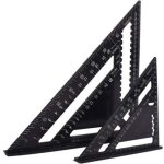 Equerre menuisier multifonctions 18cm et 30cm, triangle mtal aluminium rgle querre trusquin guide ...