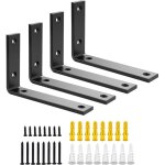 querres murales mtal 4 pices supports tagre charge lourde 5mm, fixation flottante angles 90 pour ...