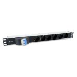 Equip - 333312 unit de distribution d'nergie noir 6 prises