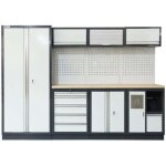 Équipement d'atelier stier basic, 4 pièces, modulaire, avec panneau perforé et plan de travail en multiplex, ... Équipement d'atelier stier basic, 4 pièces, modulaire, avec panneau perforé et plan de travail en multiplex, ...