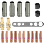 quipement pour soudage mig, support de pointes de contact de buses, 19pcs kit d'accessoires pour torche ...