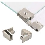 Ersandy - 1 paire de charni�res de porte en verre sans cadre, armoires vitr�es encastr�es sur le c�t�, ...