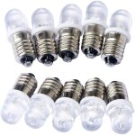 Ersandy 10pcs e10 12v spot ampoule led lampes blanc chaud