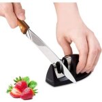 Ersandy - aiguiseur de cuisine professionnel 2 en 1 manuel aiguiseur pour couteaux en acier inoxydable ...